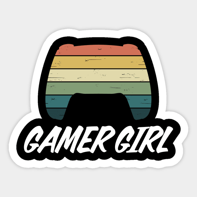 Gamer Girl Retro Rainbow Video Game Console Controller Sticker by cottoncanvas